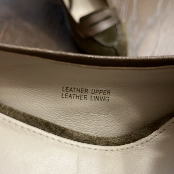 Via Spiga olive green suede penny loafer with green leather trim heel 9M - Picture 15 of 17